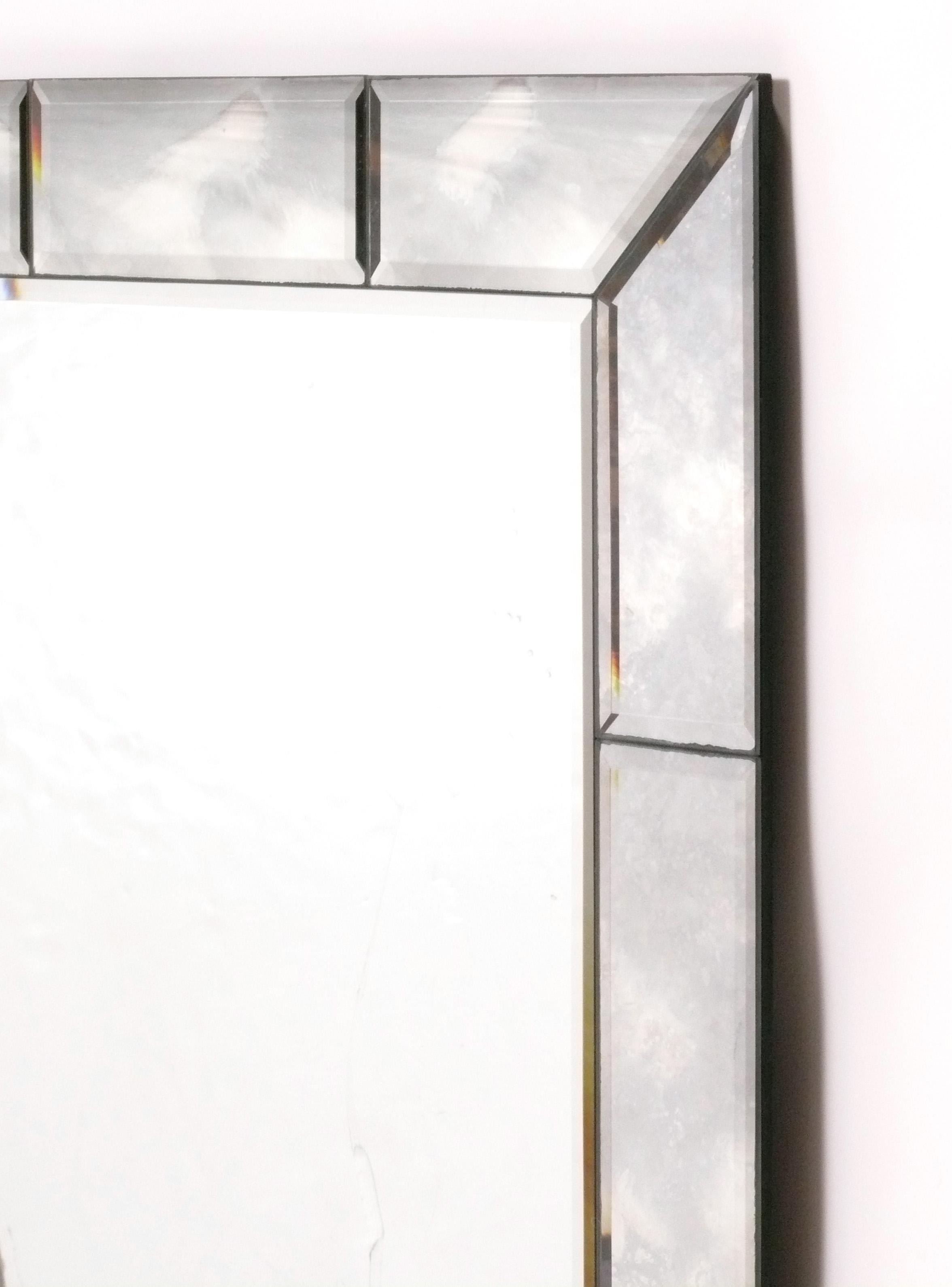 American Elegant Large Scale Beveled Mirror circa 1940s For Sale