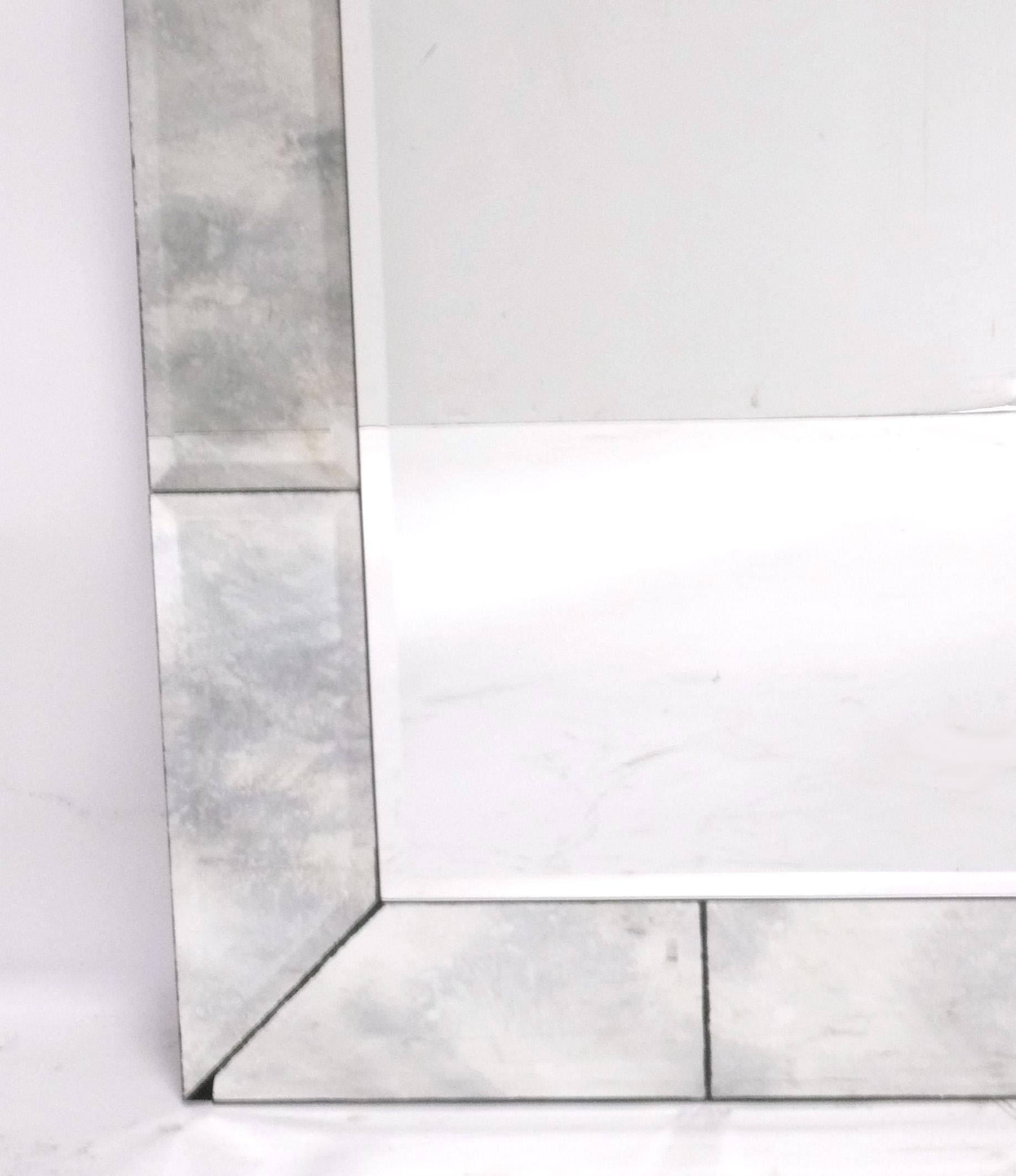 Elegant Large Scale Beveled Mirror circa 1940s In Good Condition For Sale In Atlanta, GA