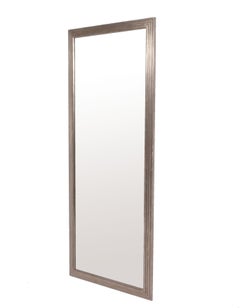 Elegant Large Scale Silver Leaf Mirror 72"H x 30"W circa 1940s