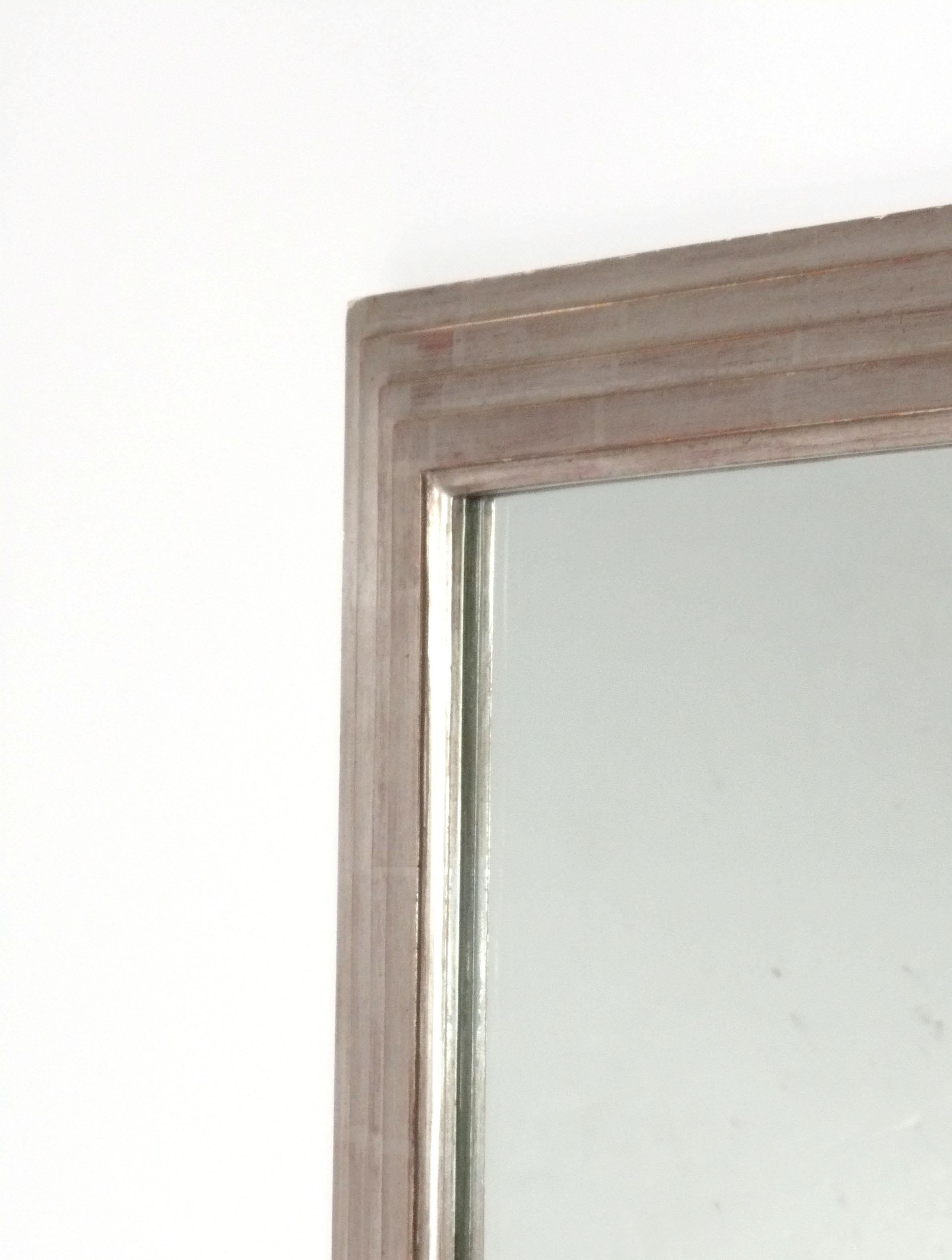 Elegante specchio in foglia d'argento di grandi dimensioni 72 