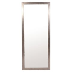 Elegant Large Scale Silver Leaf Mirror 72"H x 30"W circa 1940s