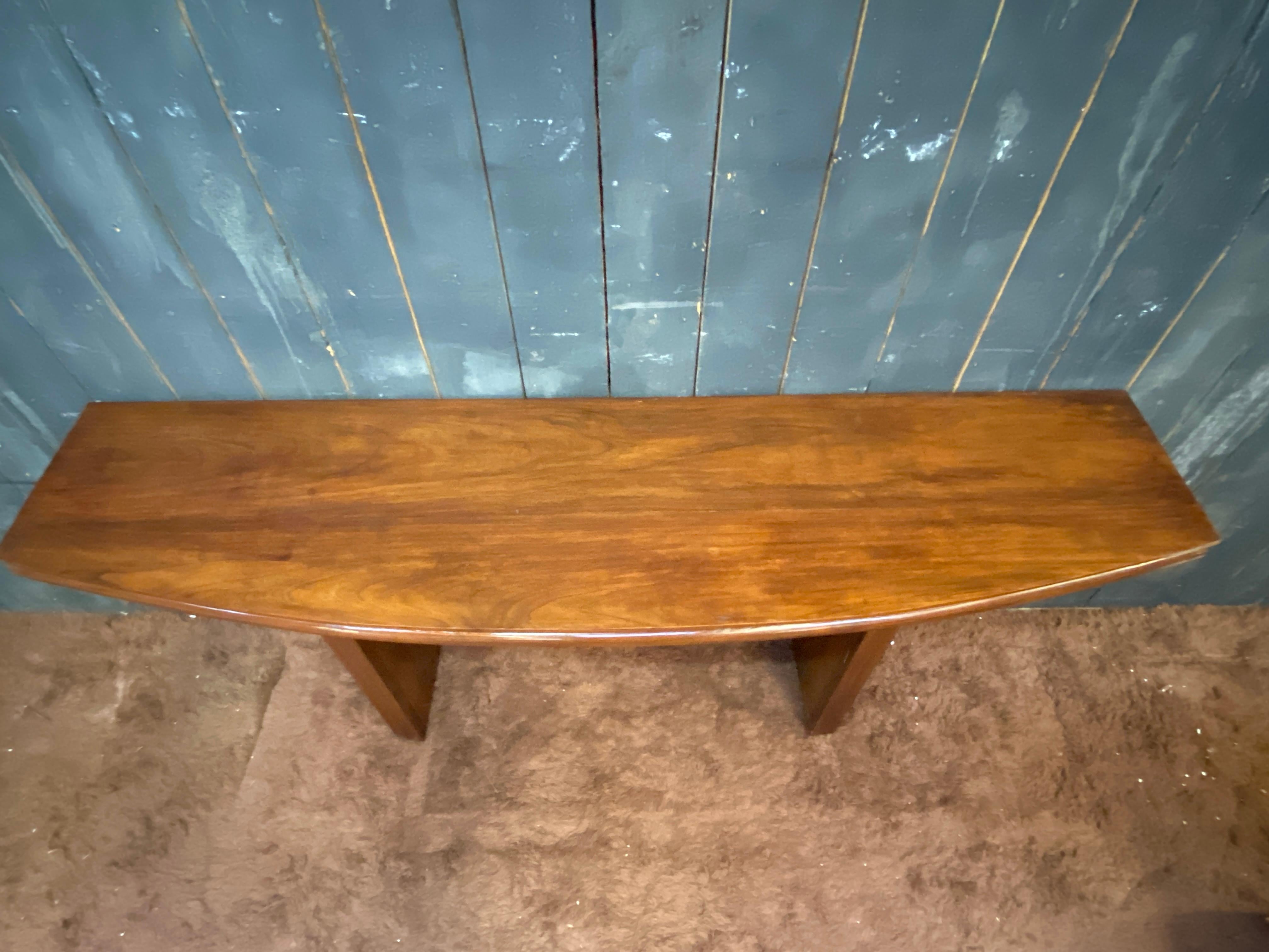 Mid-20th Century elegant large teak table/console circa 1960 Open it's a dinner table For Sale