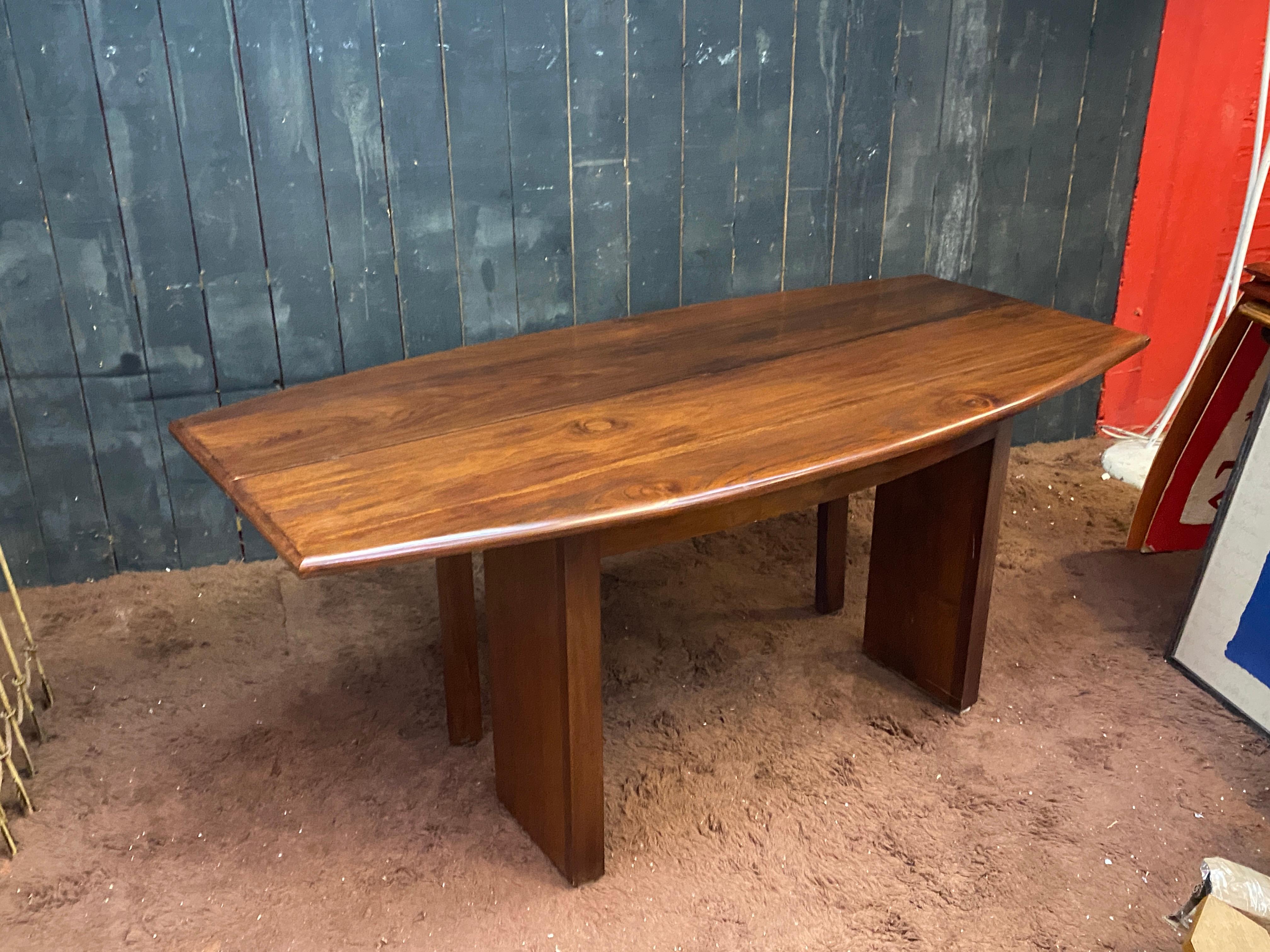 elegant large teak table/console circa 1960 Open it's a dinner table For Sale 1