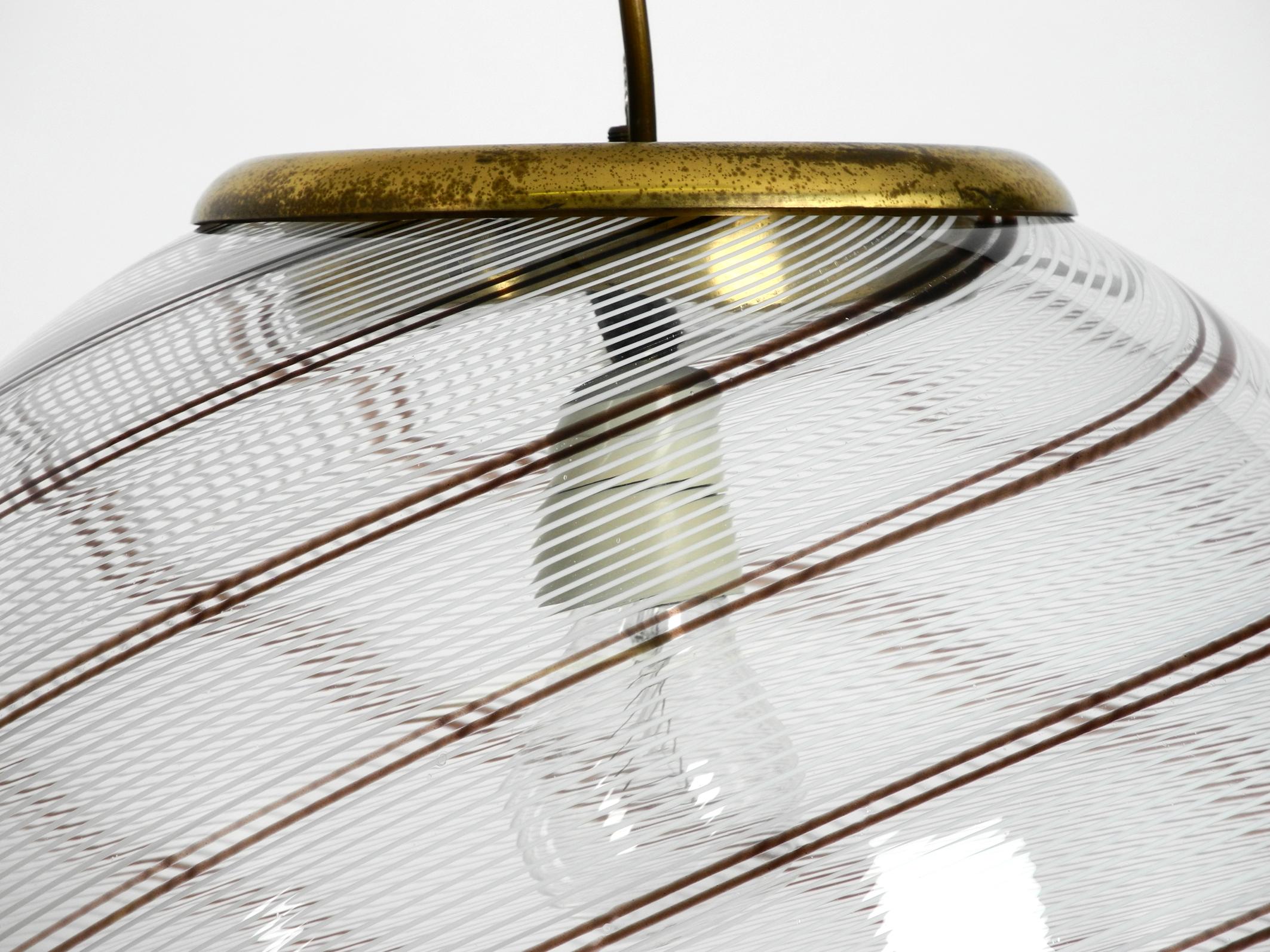 Elegant Large Tessuto Pendant Lamp by Massimo & Lella Vignelli for Venini, 1970s 1