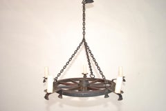 Elegant Late 19th Century Wagon Wheel Chandelier