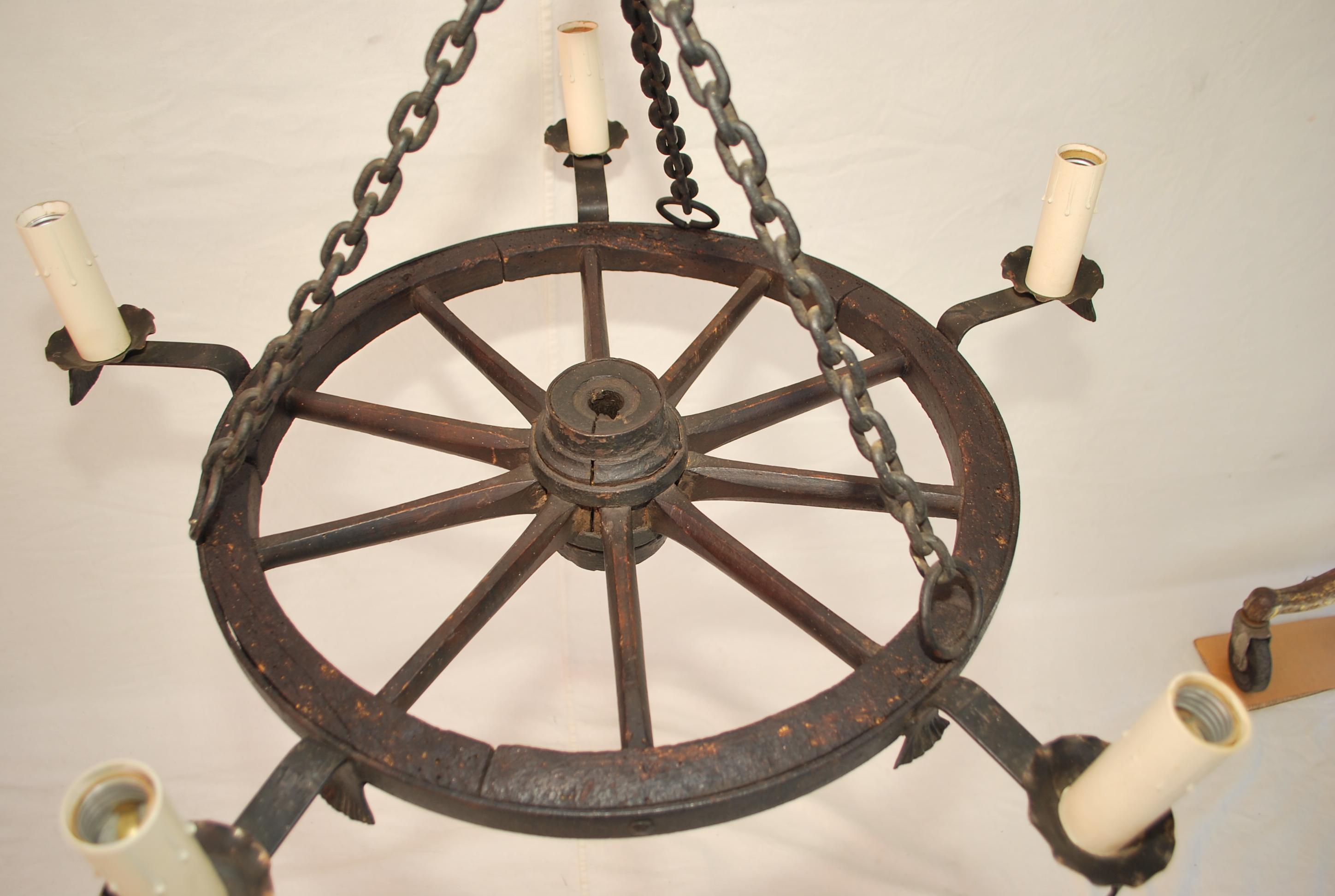 vintage wagon wheel chandelier for sale