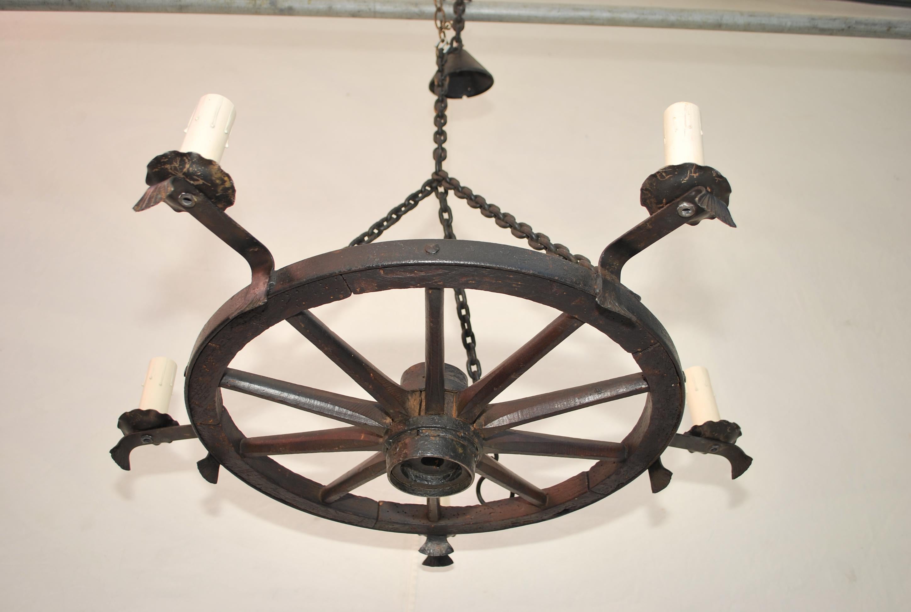 wagon wheel chandelier vintage