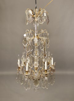 Elegant Late 19th Century Gilt Bronze and Baccarat Crystal Chandelier
