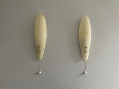 Elegant Leaf Design Fiberglass Pair of Sconces, 1960s, Germany
