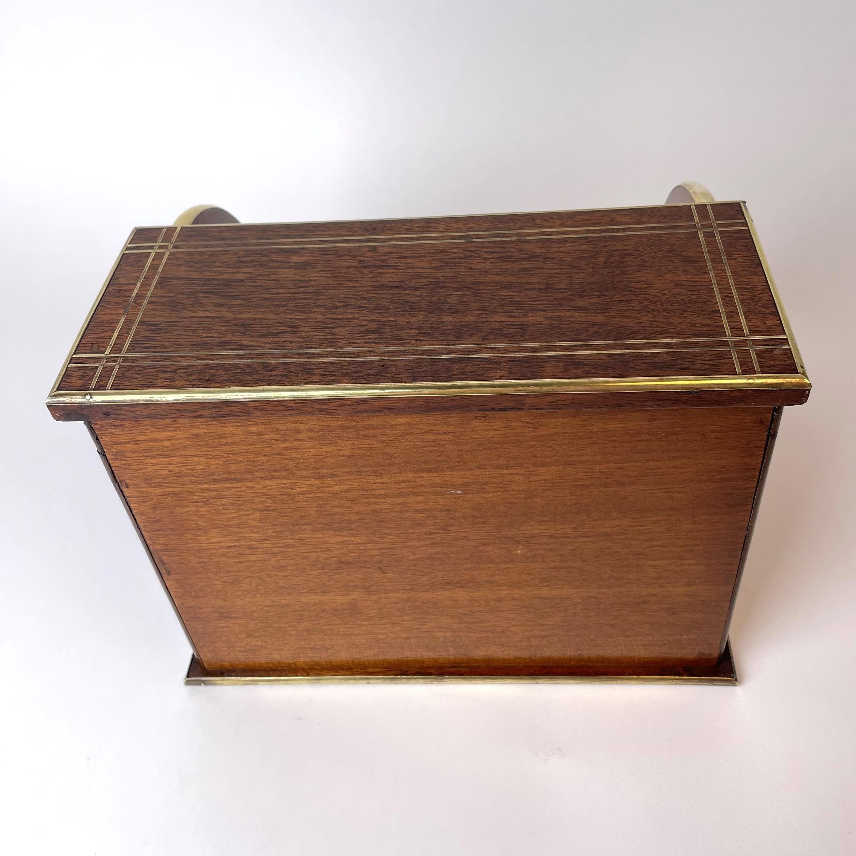 Elegant Letterbox in Mahogany with Brass Decoration from the Early 20th Century 1
