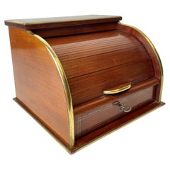 Elegant letterbox in mahogany with brass decoration from the early 20th Century
