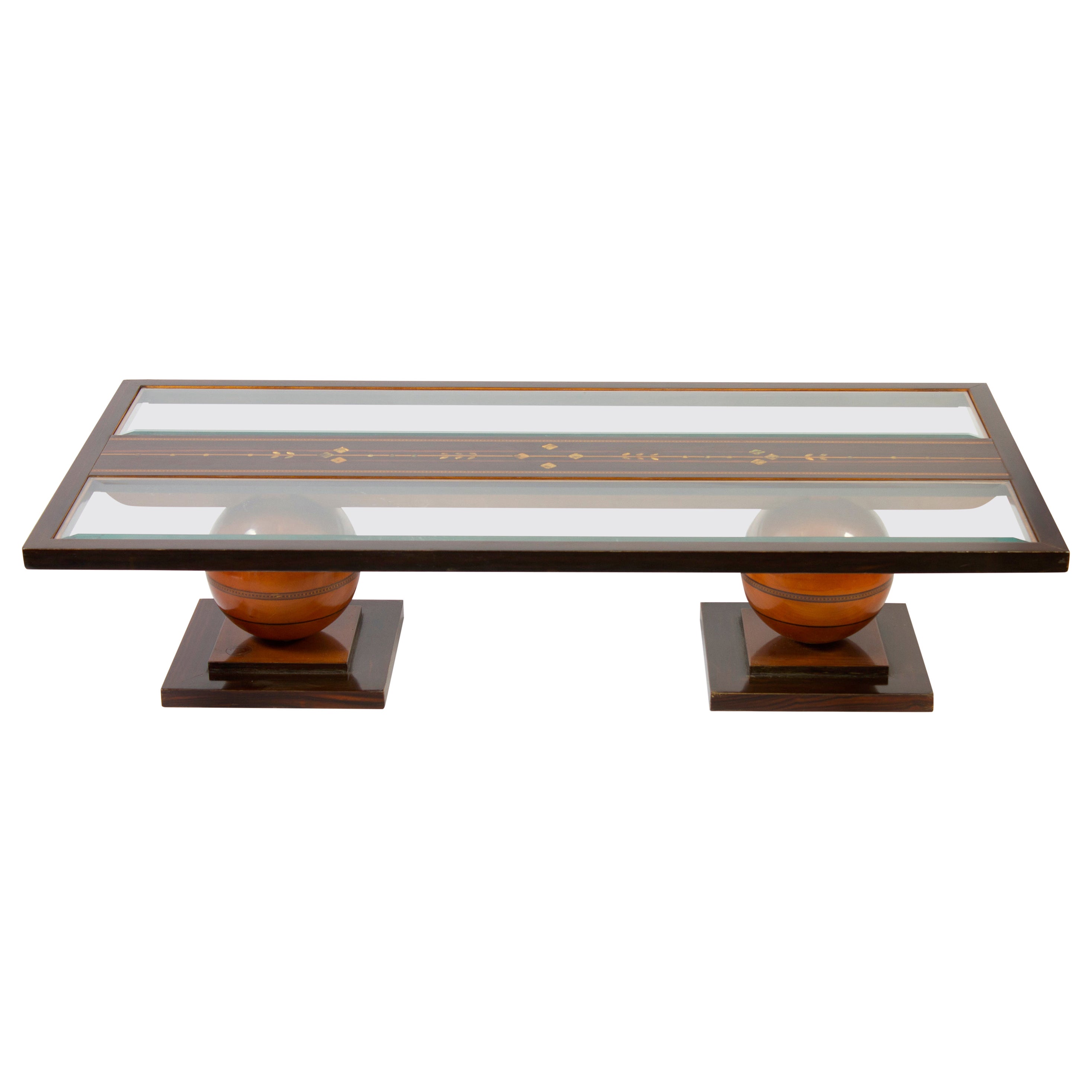 Elegant  Liberty Coffee Table with a Precious Mother of Pearl Insert 1920'