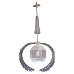 Elegant Liberty Pendant Light, Murano Glass, 1950s