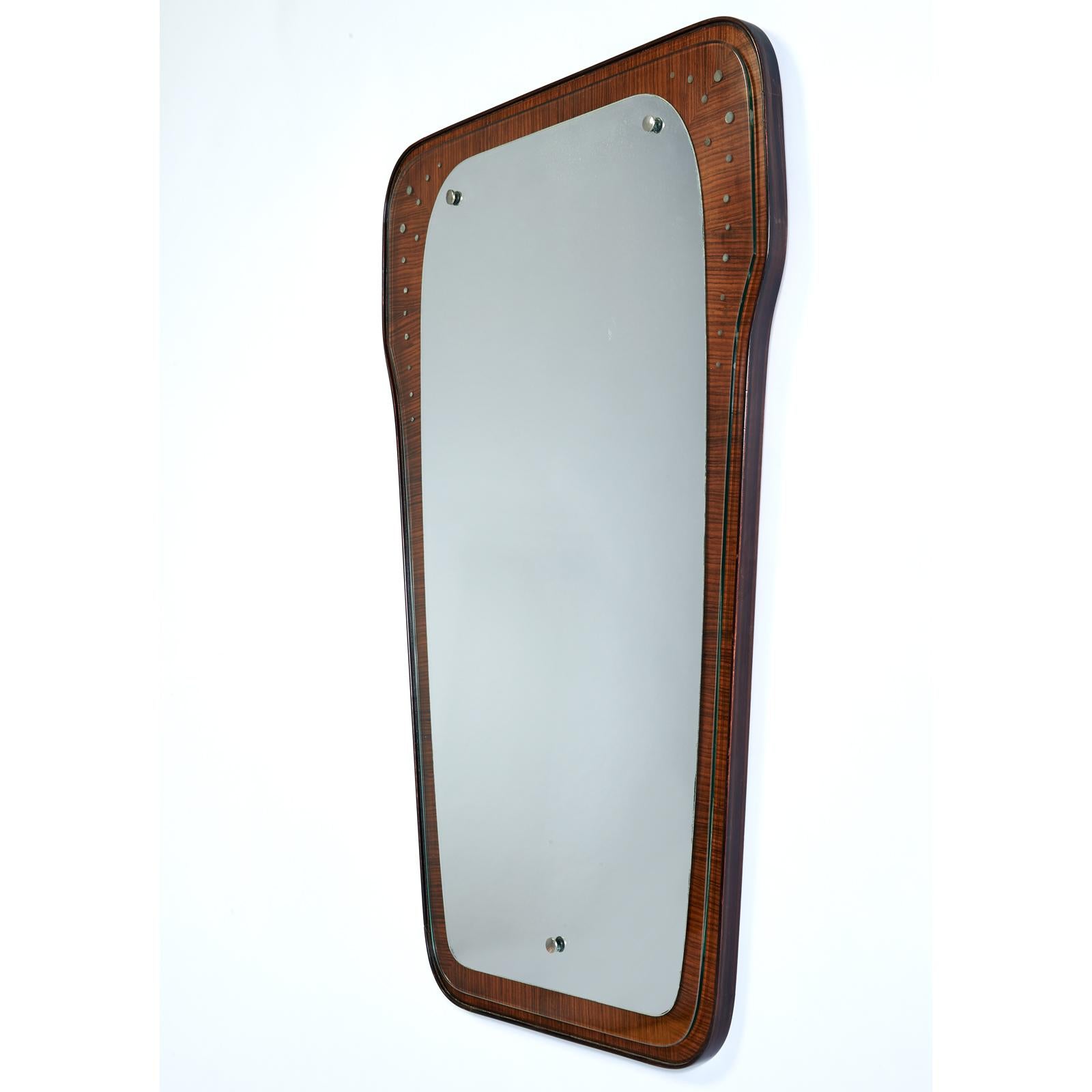 Elegant Liberty Style Mirror, Italy, 1950s In Good Condition In New York, NY