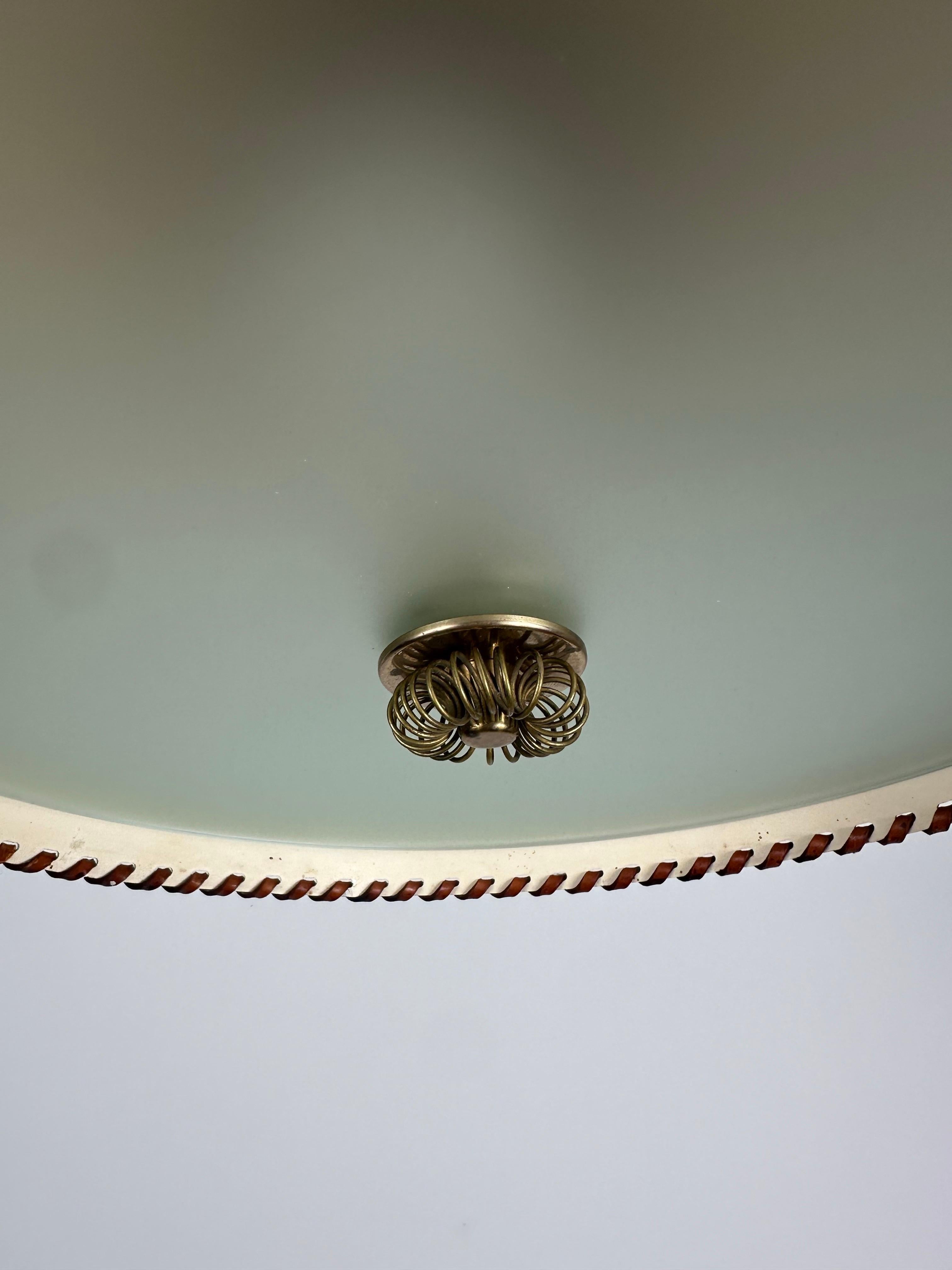 Elegant Light Blue Pendant by Paavo Tynell - 1940's For Sale 5