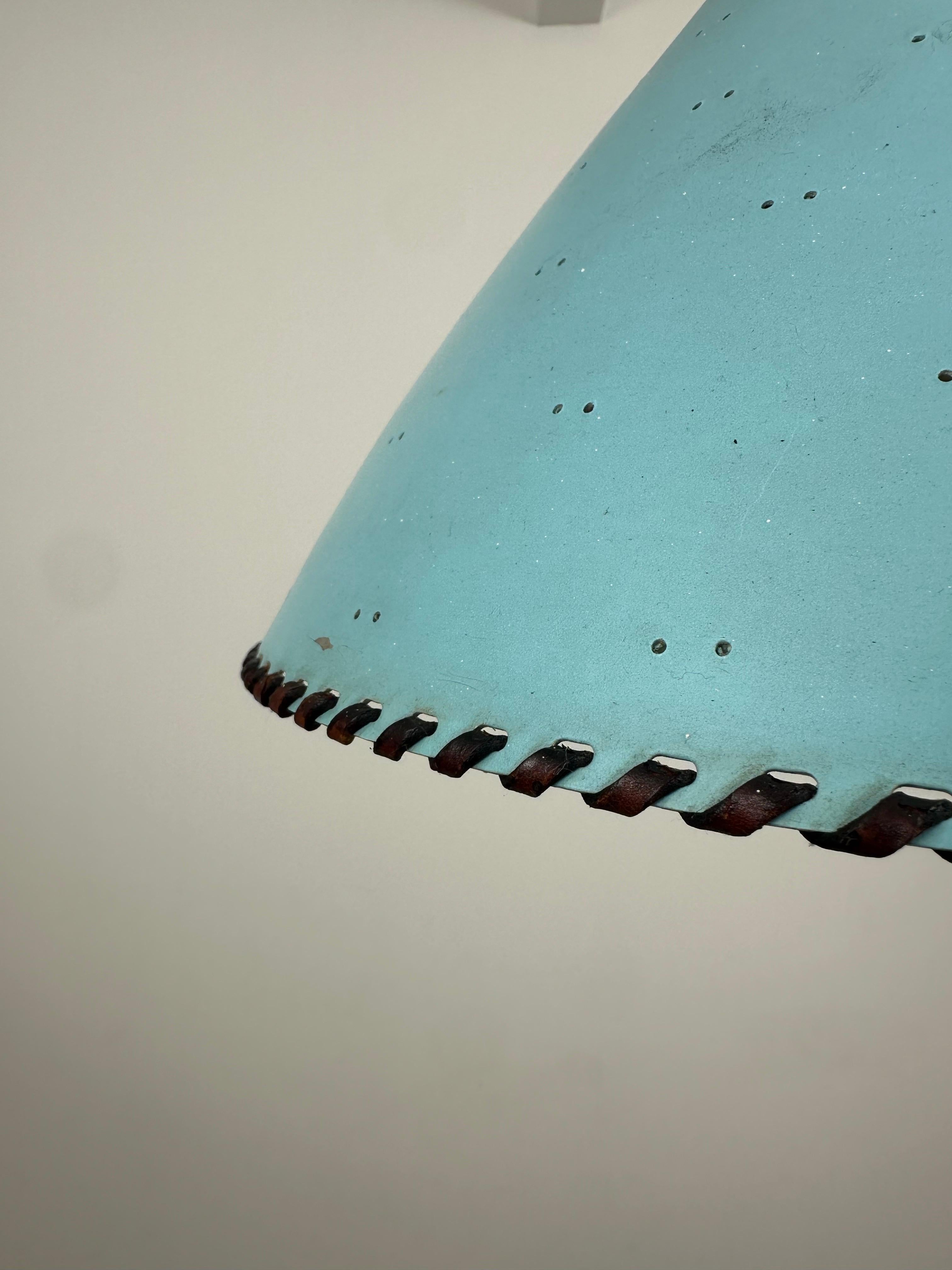 Elegant Light Blue Pendant by Paavo Tynell - 1940's For Sale 2