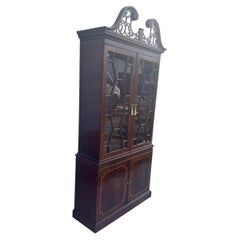 Elegant lighted Mahogany Breakfront China Cabinet