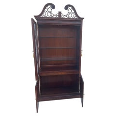 Elegant lighted Mahogany Breakfront China Cabinet