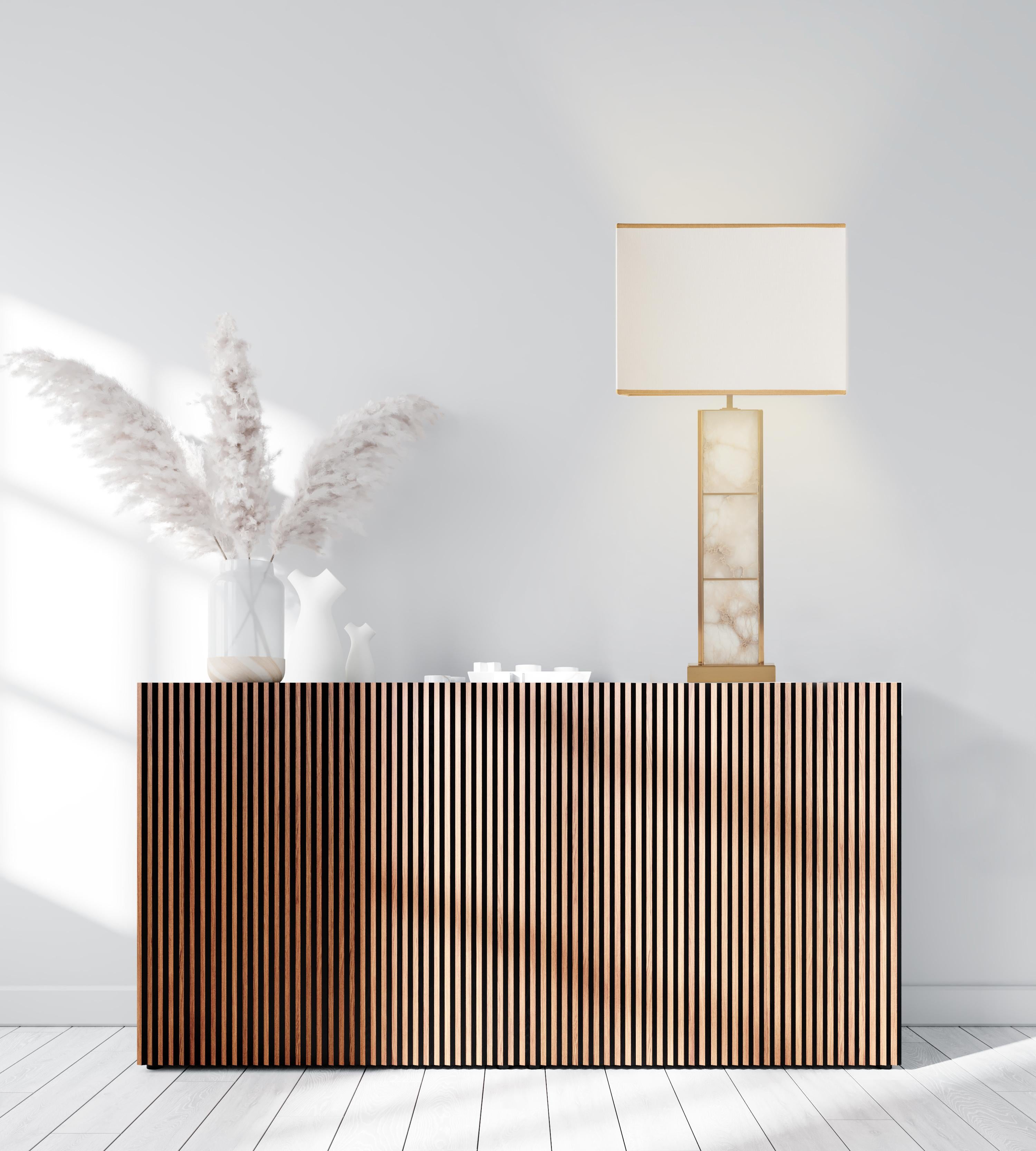 Galvanized Elegant Linear Italian Table Lamp 