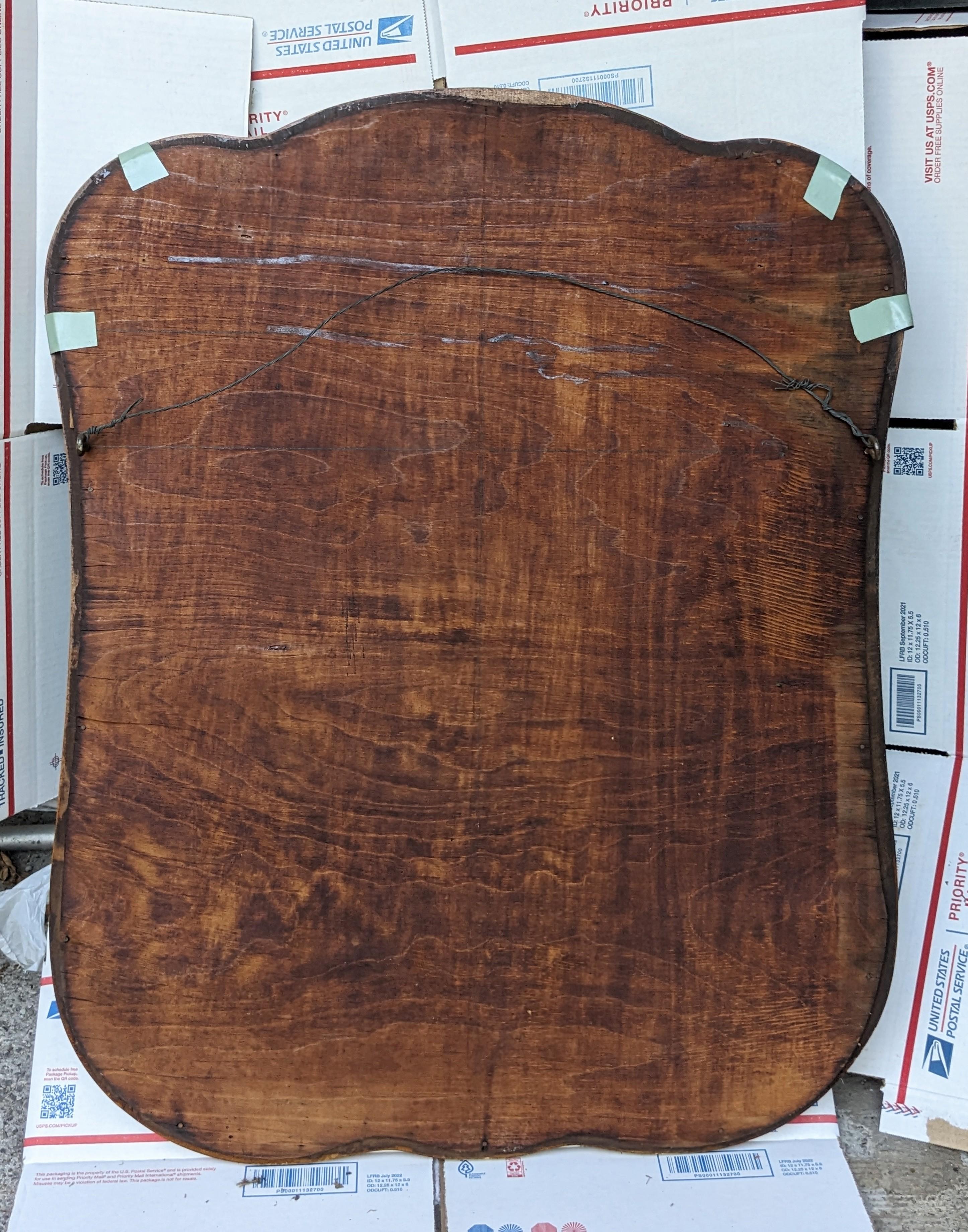 Elegant Lobed Wood Mirror For Sale 1