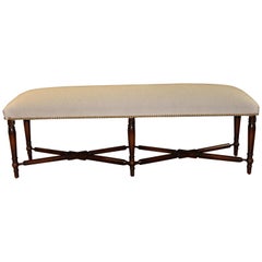 Elegant Long English Upholstered Bench