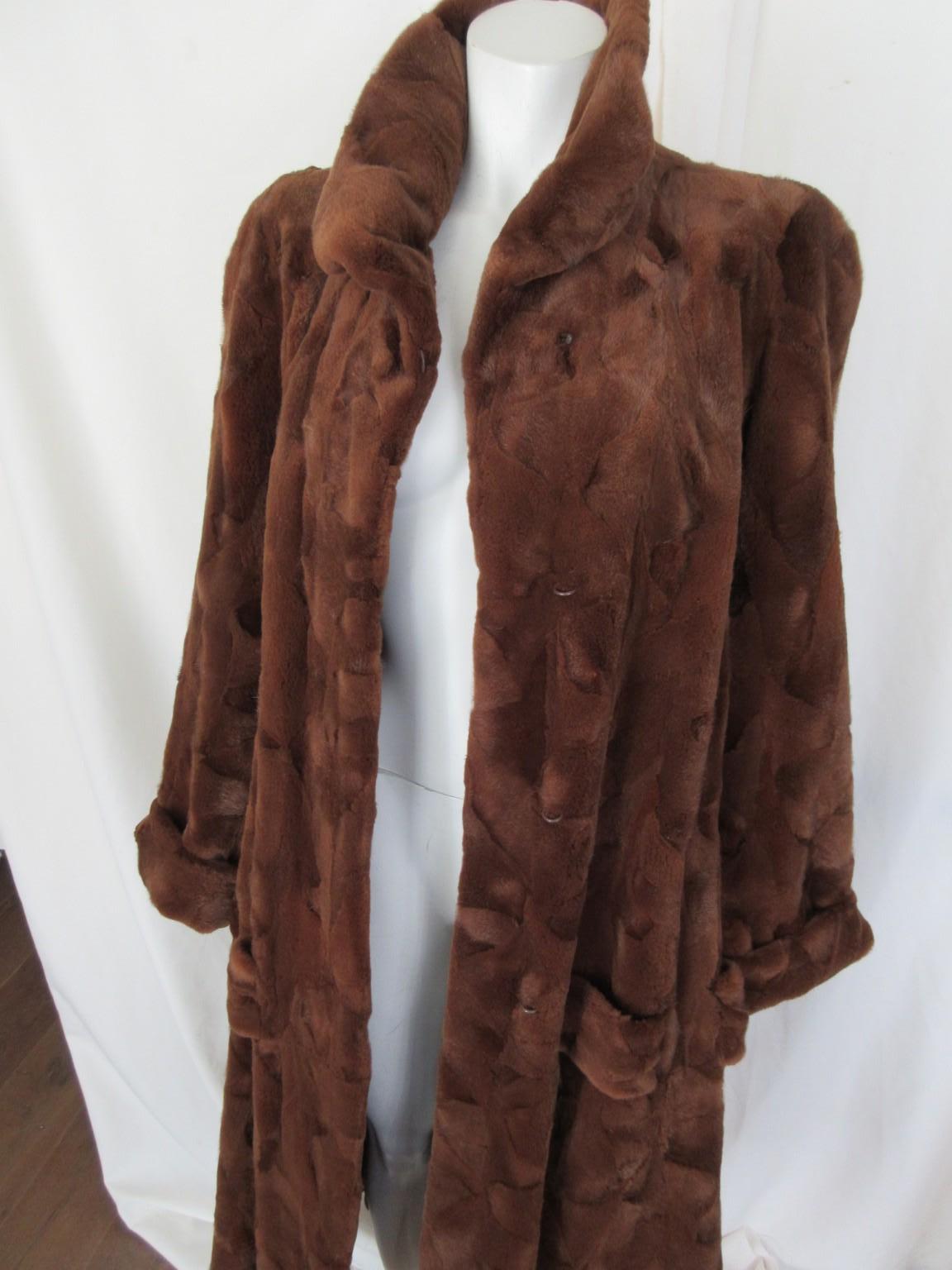 da uomo o donna Elegant Long Mink Fur Coat Full Lenght in vendita