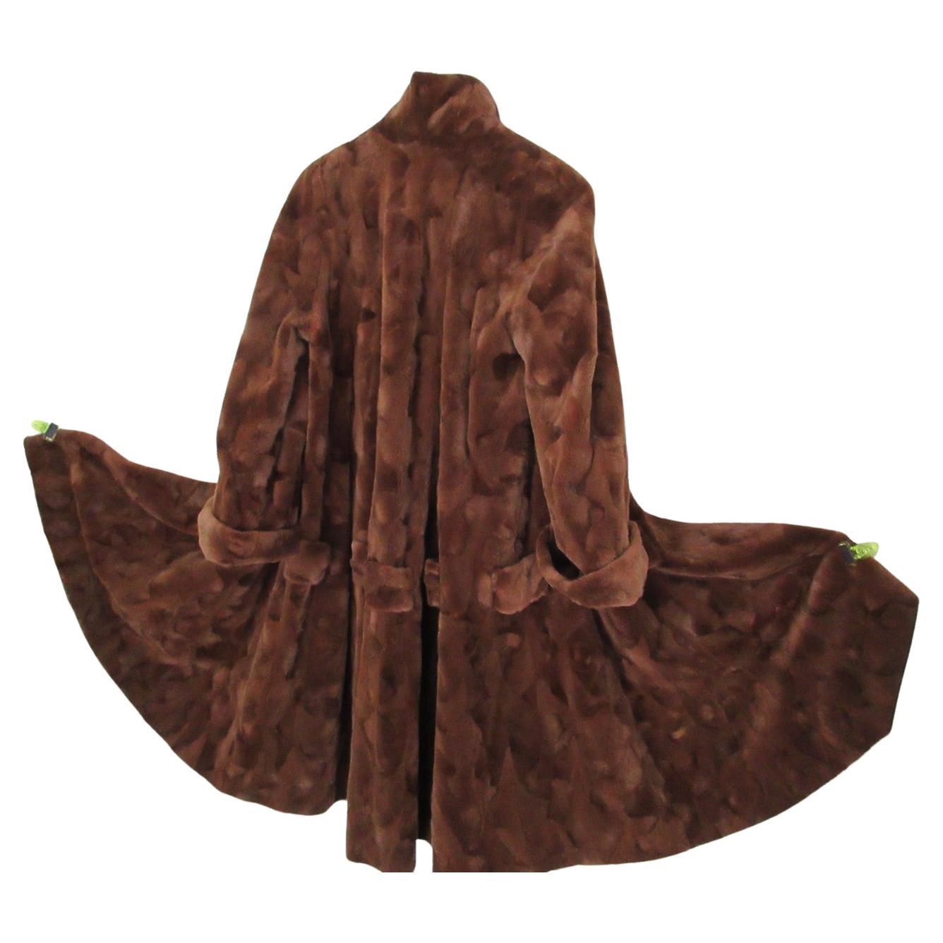 Elegant Long Mink Fur Coat Full Lenght in vendita