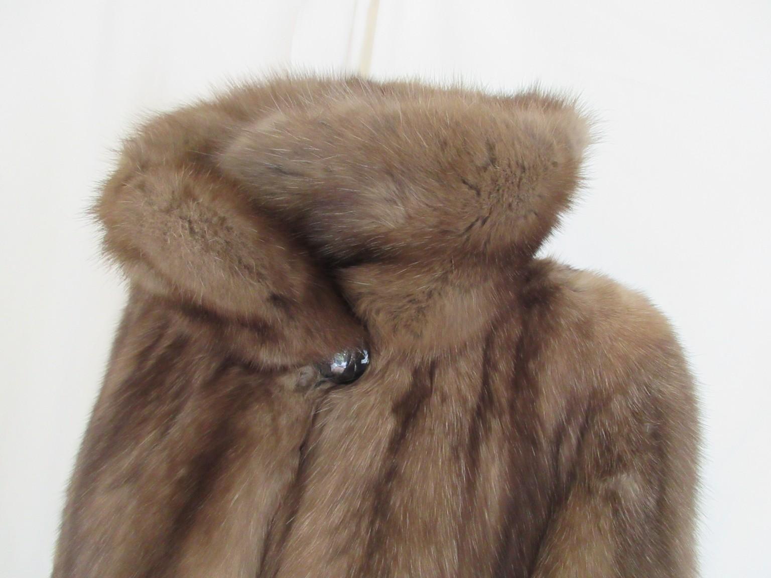 Brown Elegant Long Sable Fur Coat Full Lenght For Sale