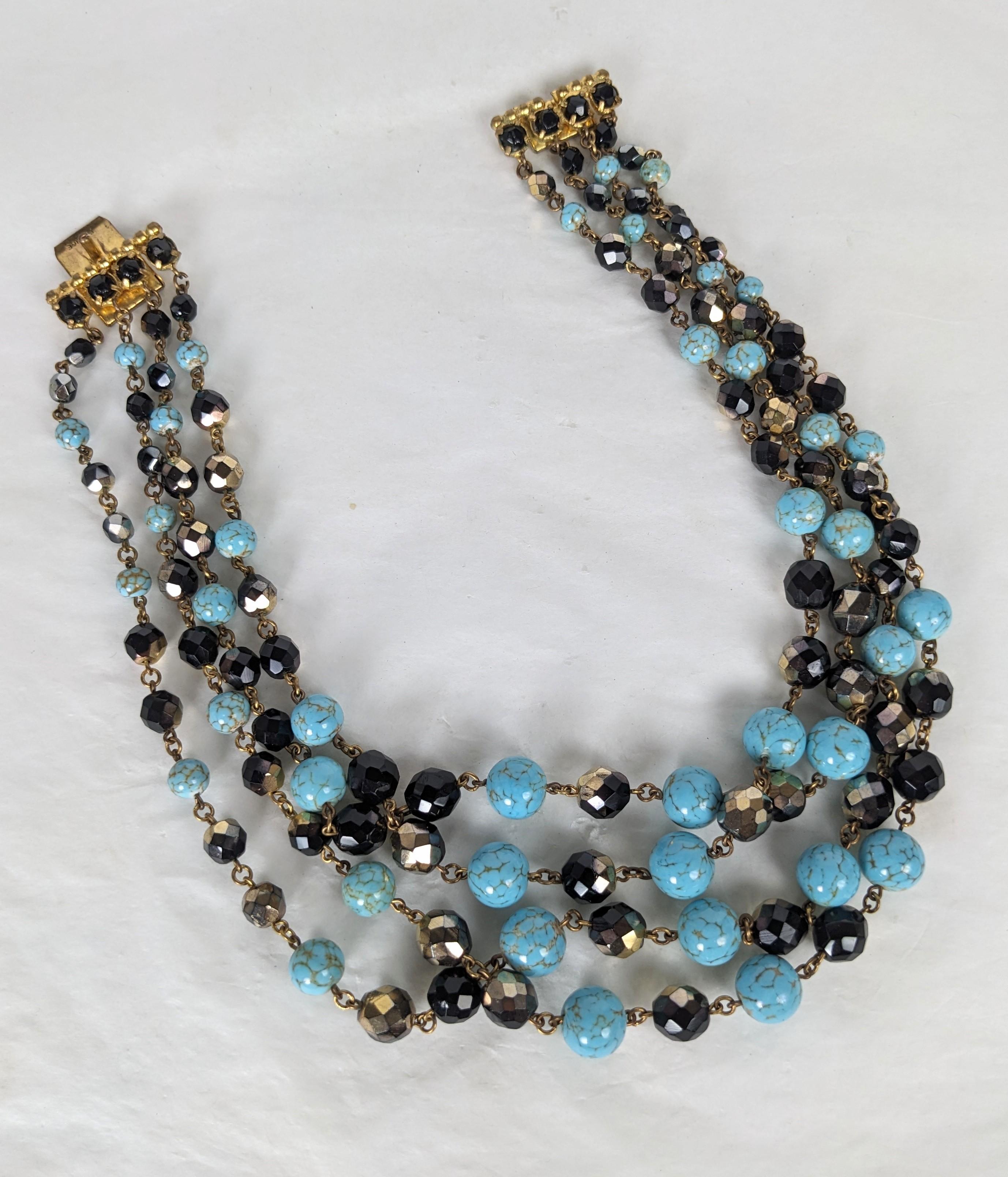 Elegant Louis Rousselet Multi Strand Necklace In Excellent Condition For Sale In New York, NY