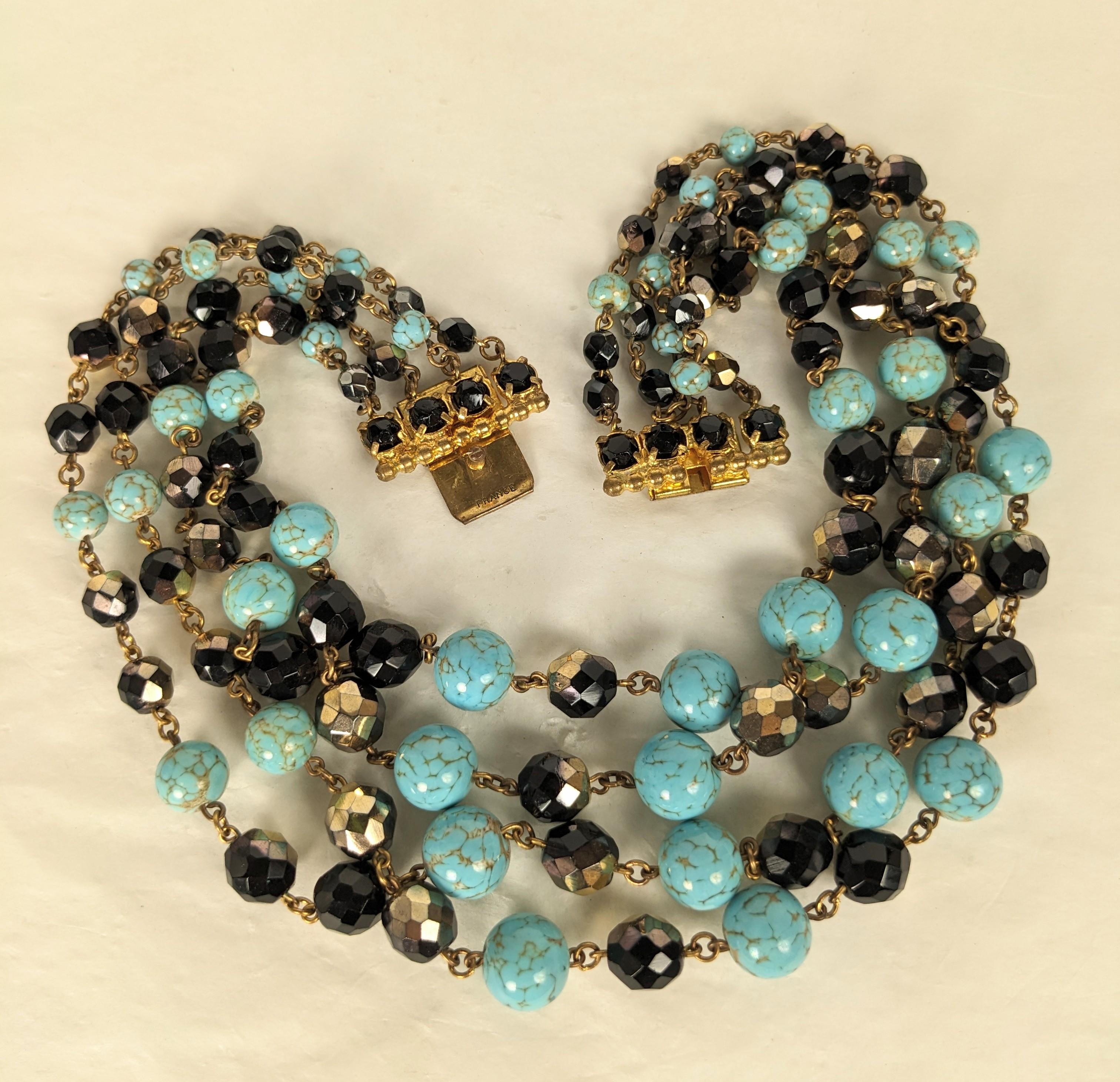 Women's Elegant Louis Rousselet Multi Strand Necklace For Sale
