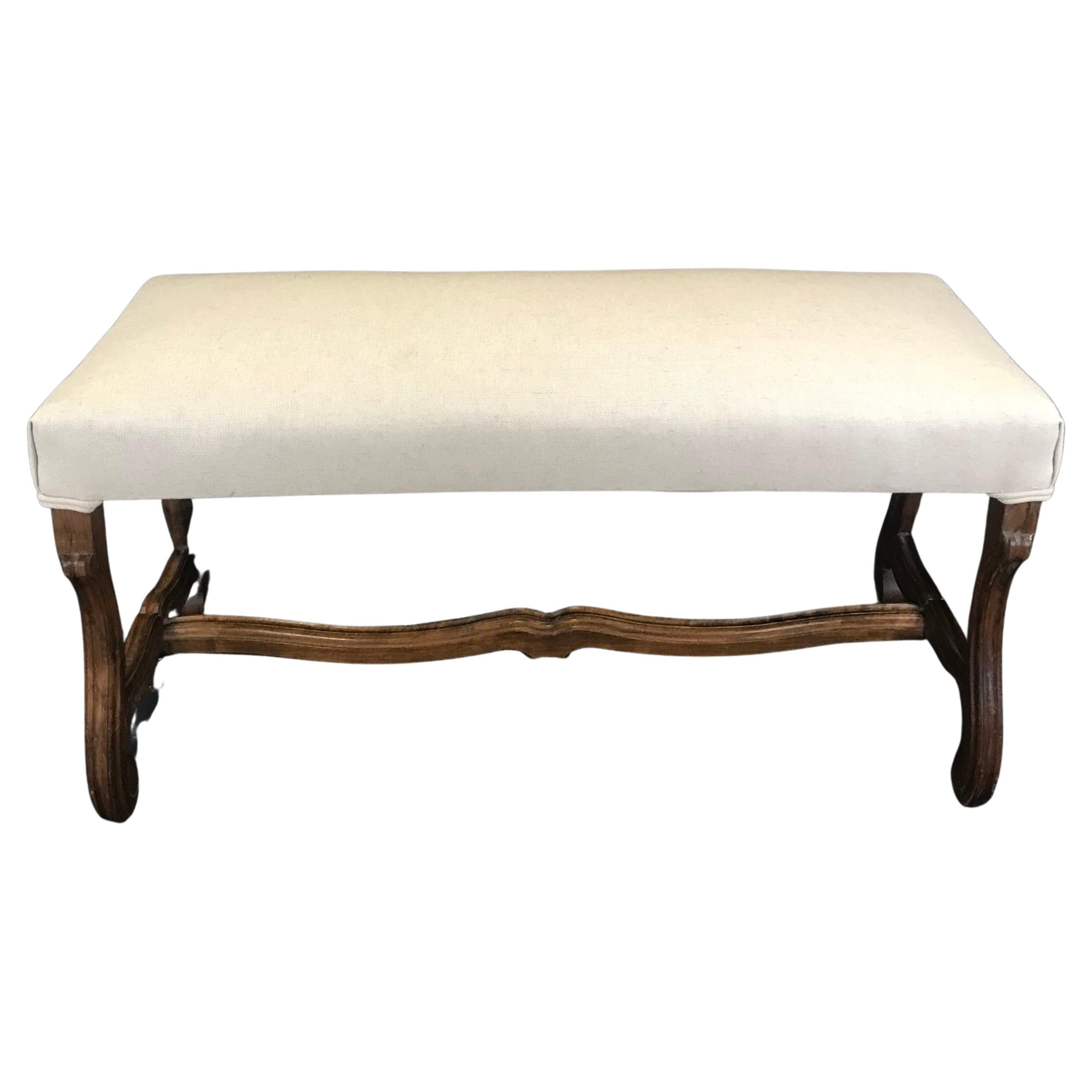 Elegant Louis XIV Early 19th Century Carved Walnut Bench