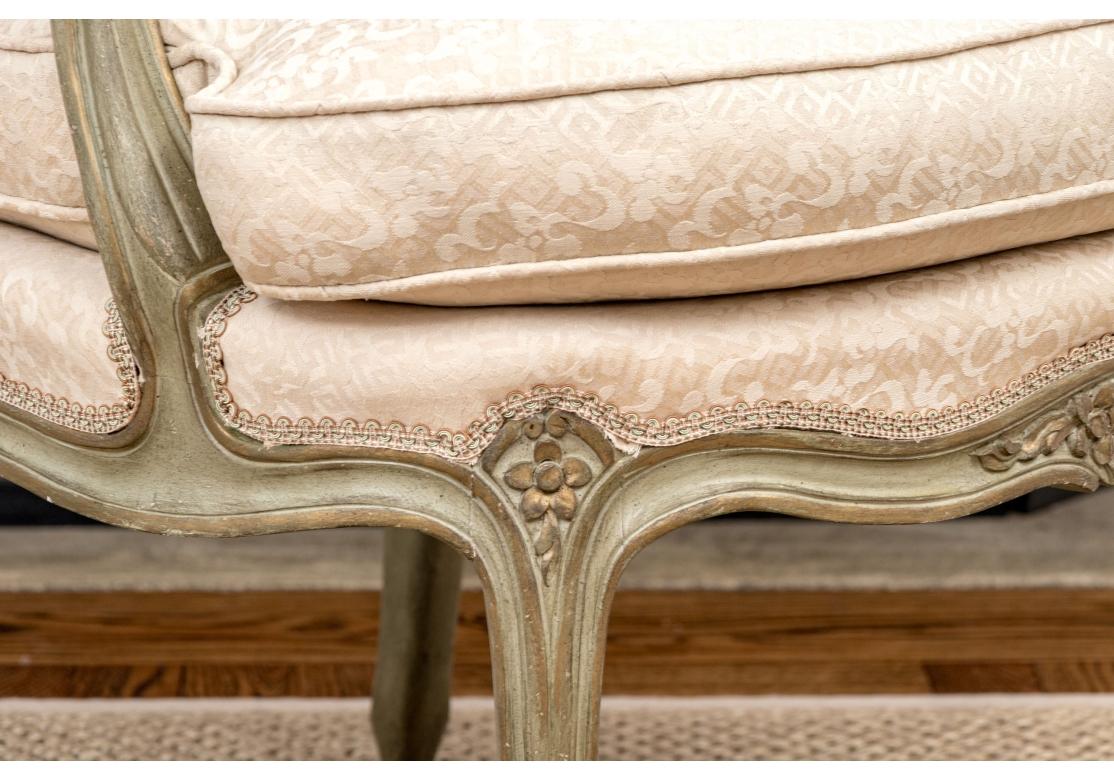 Elegant Louis XV Style Paint Decorated Fauteuil For Sale 3