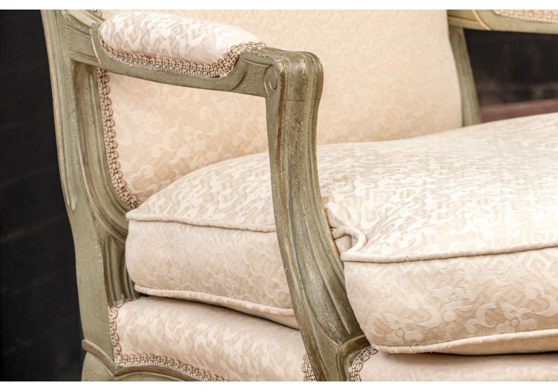 Unknown Elegant Louis XV Style Paint Decorated Fauteuil For Sale