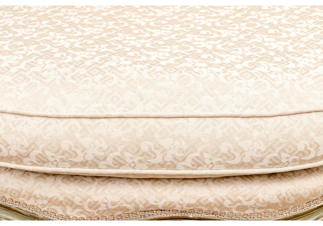 Fabric Elegant Louis XV Style Paint Decorated Fauteuil For Sale