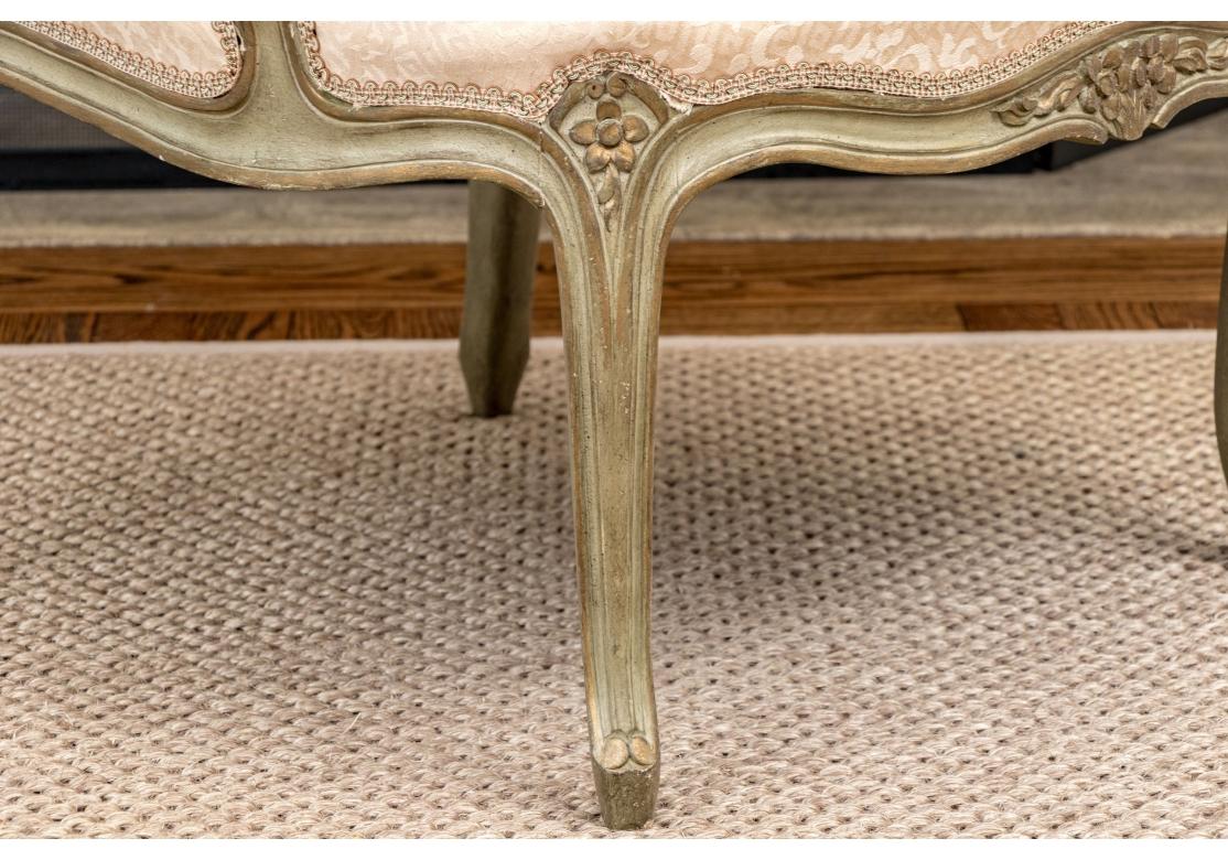 Elegant  Louis XV Stil Farbe dekoriert Fauteuil (Stoff) im Angebot