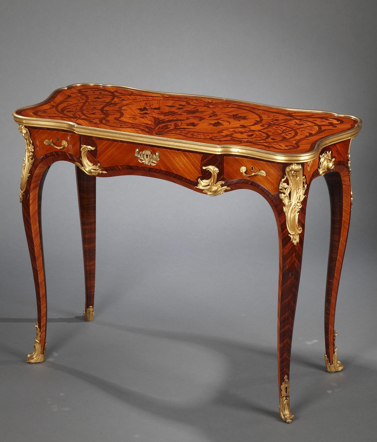 French Elegant Louis XV Style Table by P. Sormani, France, Circa 1870 For Sale