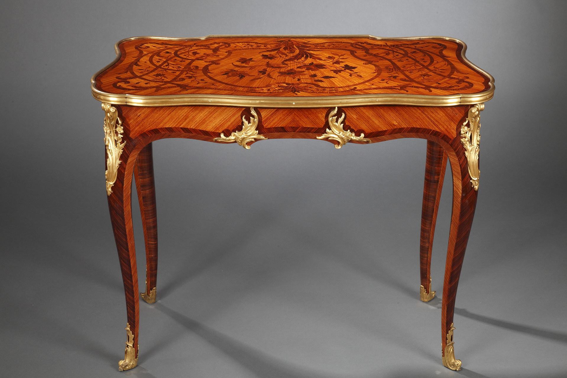 Gilt Elegant Louis XV Style Table by P. Sormani, France, Circa 1870 For Sale
