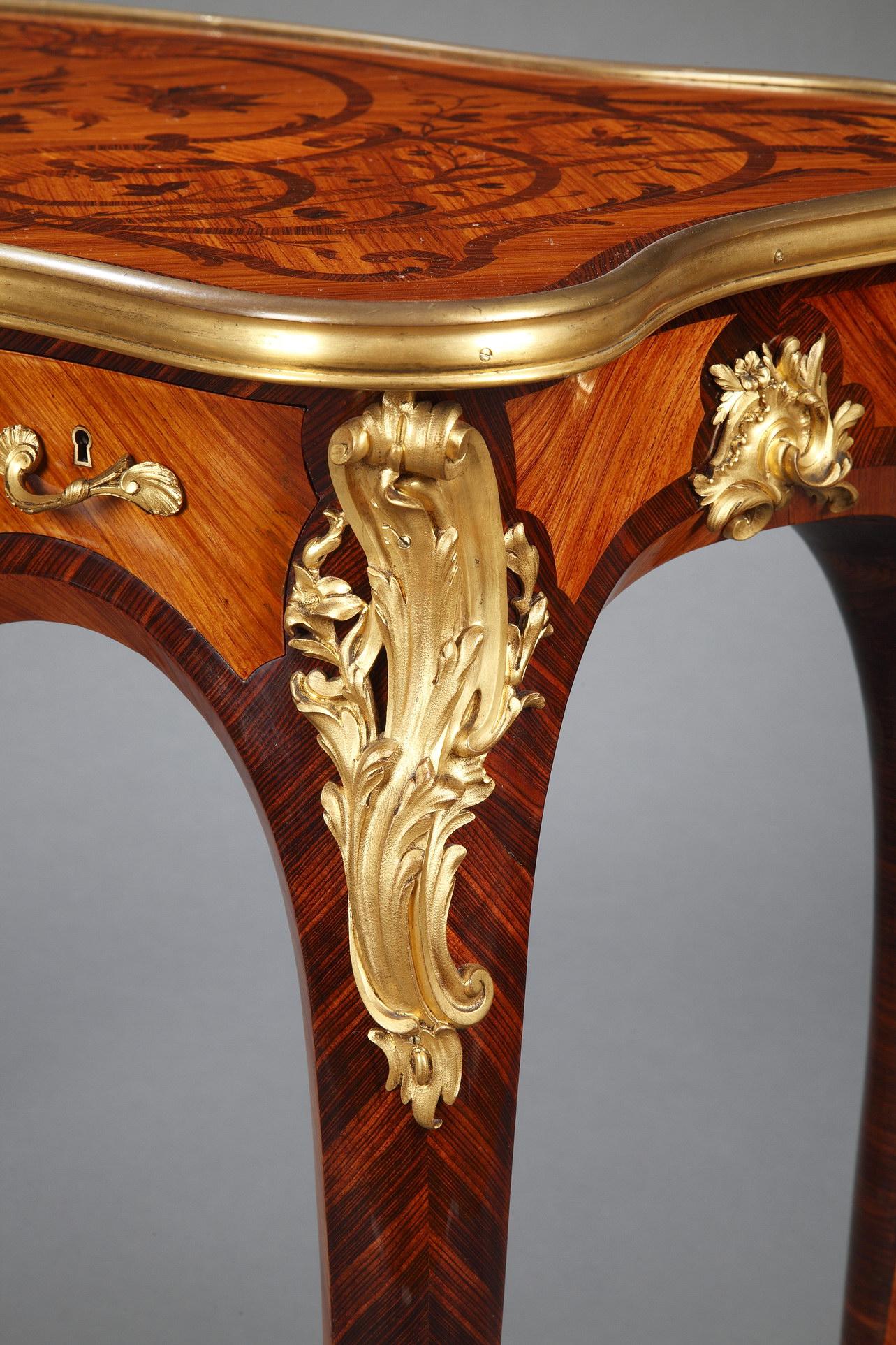 Late 19th Century Elegant Louis XV Style Table by P. Sormani, France, Circa 1870 For Sale