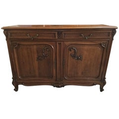 Elegant Louis XV Style Walnut Buffet Sideboard
