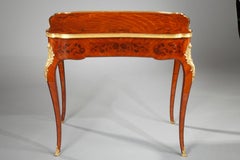Louis XV Style Wood Marquetry Table Attributed to G. Durand, France, Circa 1880