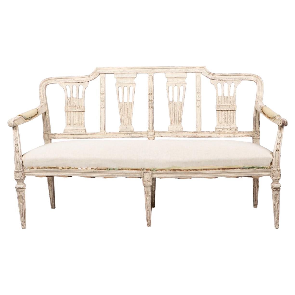 Elegant Louis XVI Bench, Late 18th Century