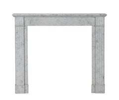 Elegant Louis XVI Carrara Marble Fireplace Surround - Fluted Columns