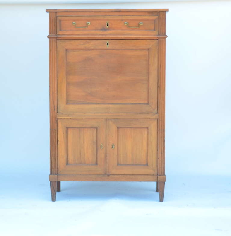 French Elegant Louis XVI Cherrywood Secrétaire Cabinet For Sale