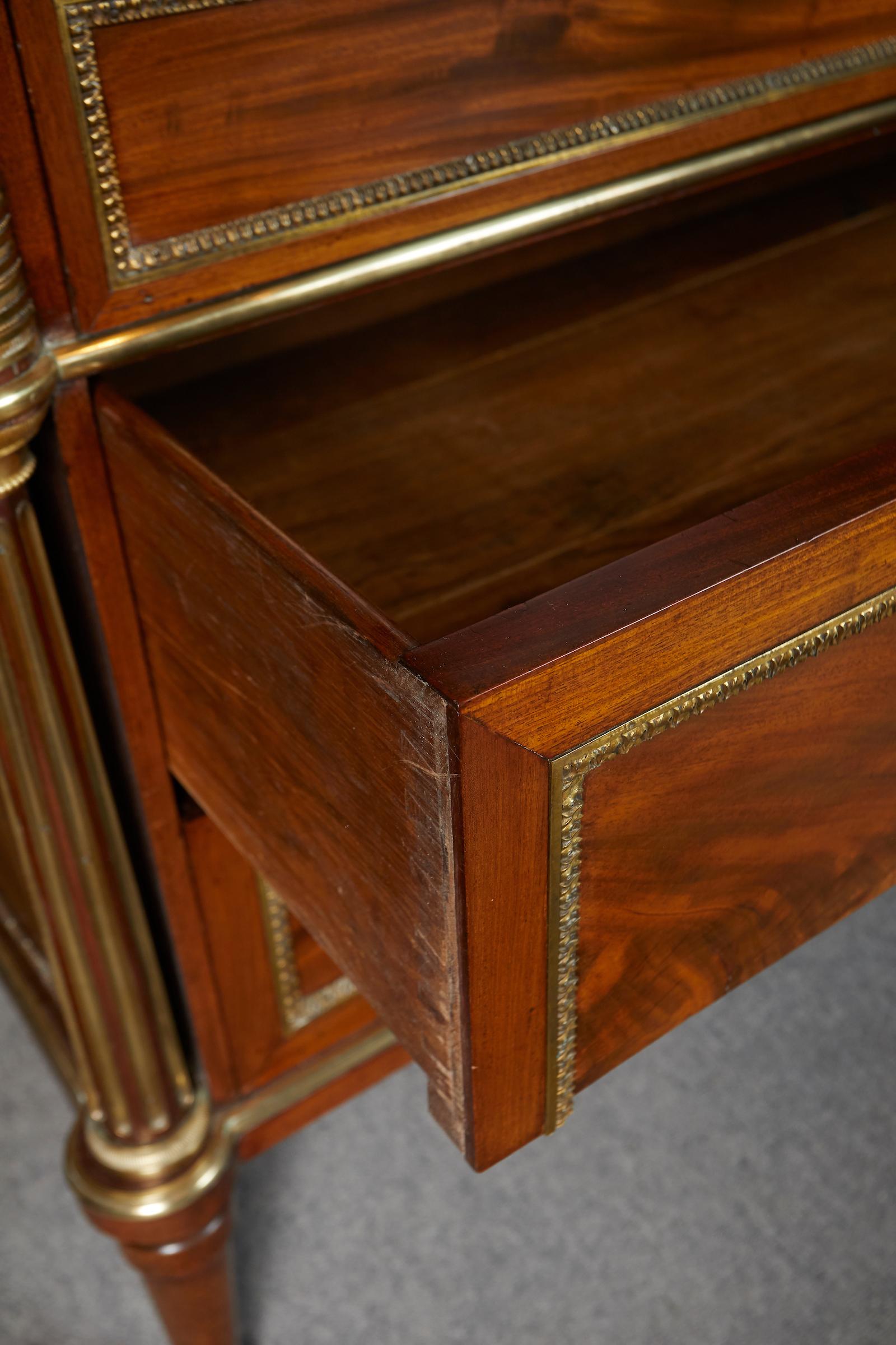 Elegant Louis XVI Period Mahogany Marble-Top Commode 7