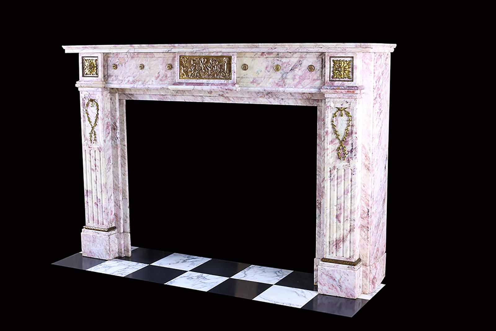 Elegant Louis Xvi Style Fireplace Surround, French, Mid 19th Century For Sale 2