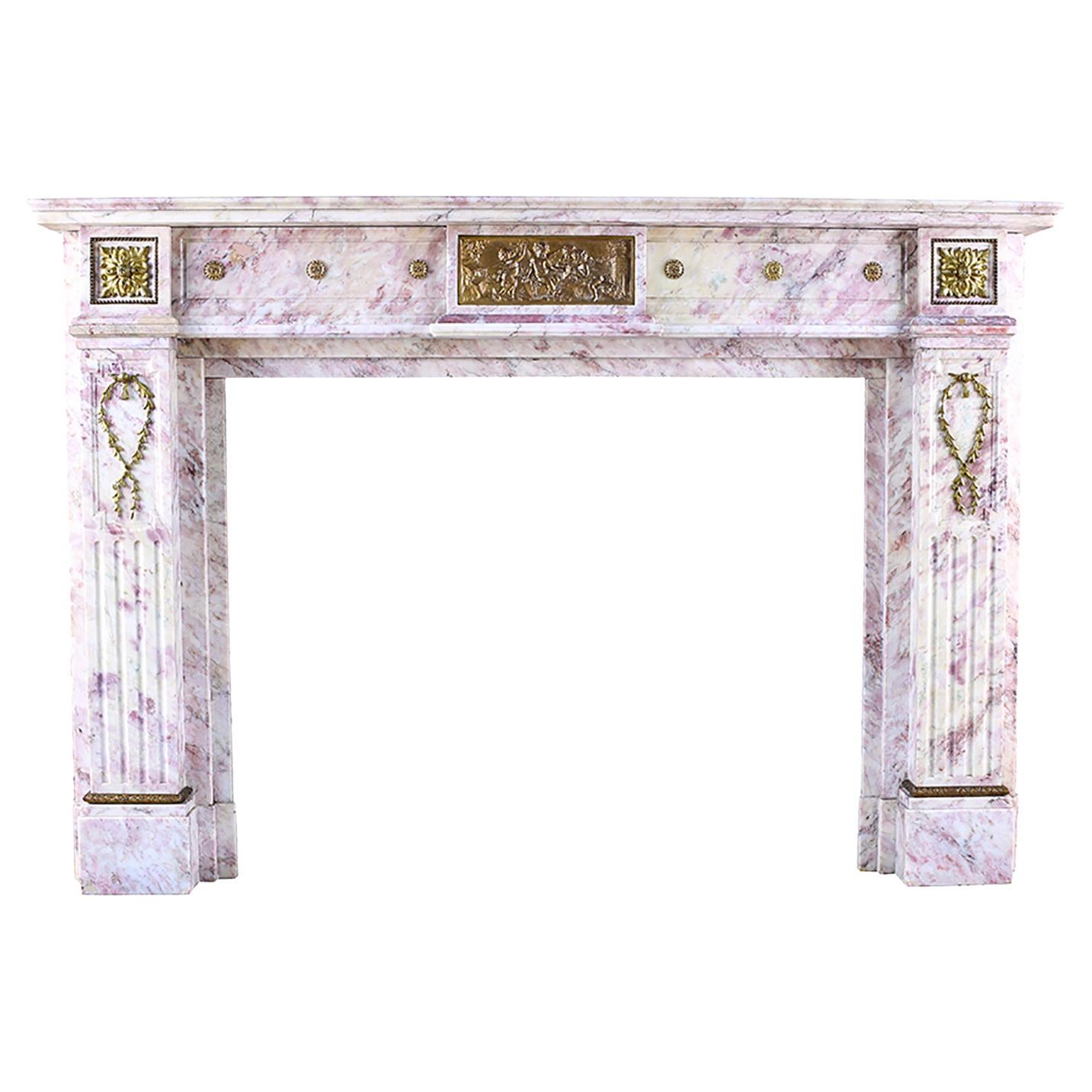 Elegant Louis Xvi Style Fireplace Surround, French, Mid 19th Century For Sale