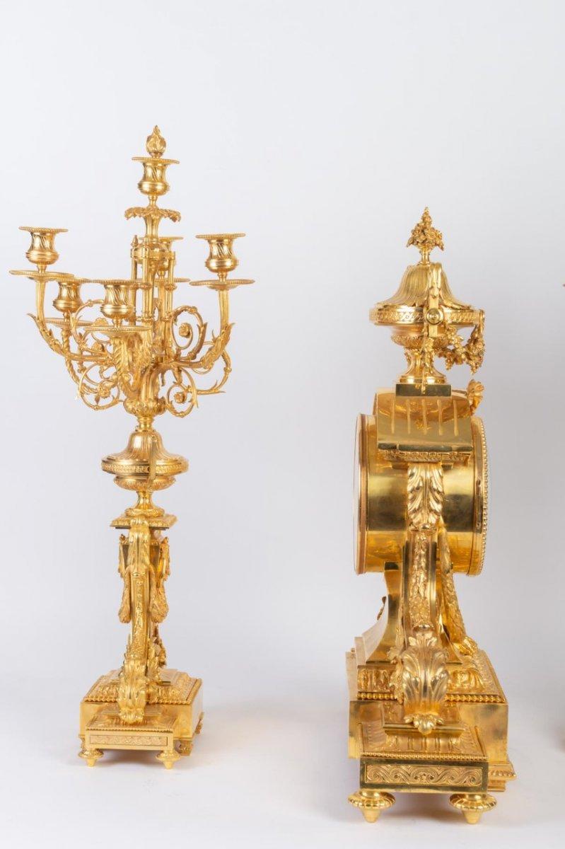 Napoleon III Elegant Louis XVI Style Gilt Bronze Fireplace Trim