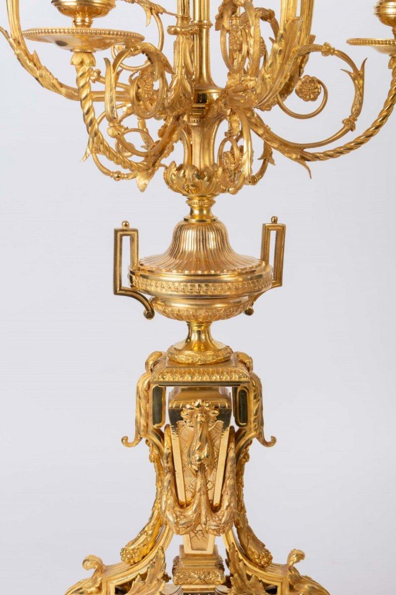 Elegant Louis XVI Style Gilt Bronze Fireplace Trim 3