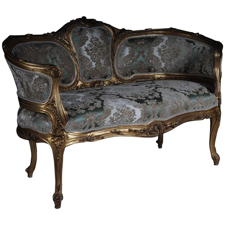 Canape Rococo Elegant Lounge Canape Sofa or Couch in Rococo/Louis XV Style at 1stDibs