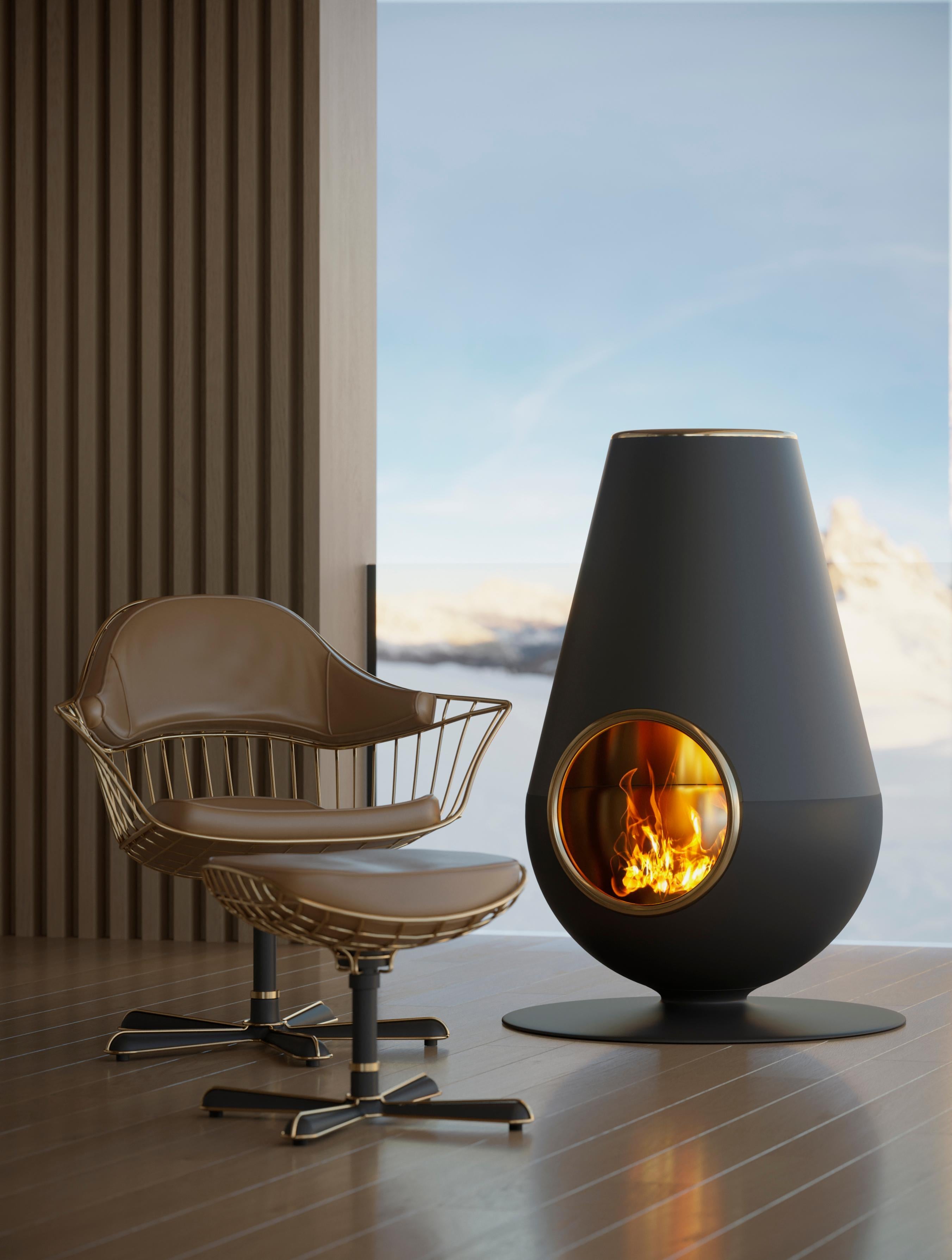 Eleganza della sedia a sdraio per esterni con acciaio inossidabile e piante d'oro in vendita 1